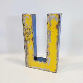 Lettre « U » fabriquée à partir de barils de pétrole recyclés | 22 ou 50 cm | Couleurs différentes 7