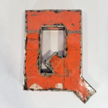 Lettre "Q" fabriquée à partir de barils de pétrole recyclés | 22 ou 50 cm | Couleurs différentes 5