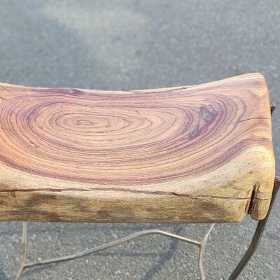 Bench stool "Nisa Tabru" unique scrap metal rosewood wood