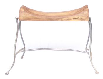 Banc tabouret "Nisa Tabru" ferraille unique bois de palissandre 3