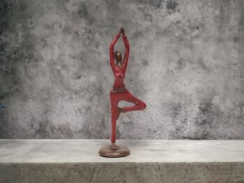 Sculpture en bronze yoga « Vrksasana » | Support à une jambe, arbre | par Hamidou | différentes couleurs et tailles 1