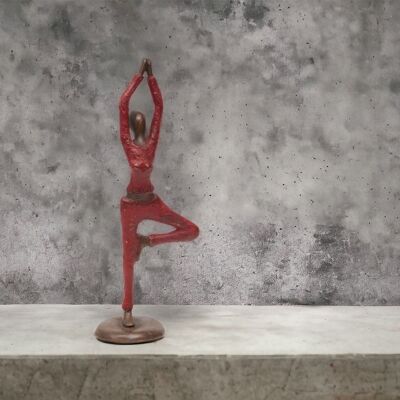 Sculpture en bronze yoga « Vrksasana » | Support à une jambe, arbre | par Hamidou | différentes couleurs et tailles