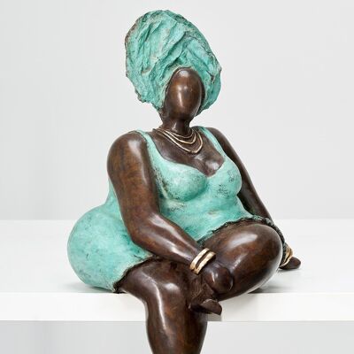 Scultura in bronzo "Bobaraba Yolanda" di Hamidou Ouedraogo | 9 kg XL | Unico