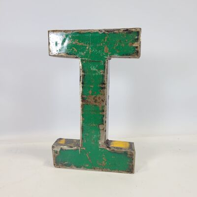 Lettera "I" (i) ricavata da barili di petrolio riciclati | 22 o 50 cm| colori differenti