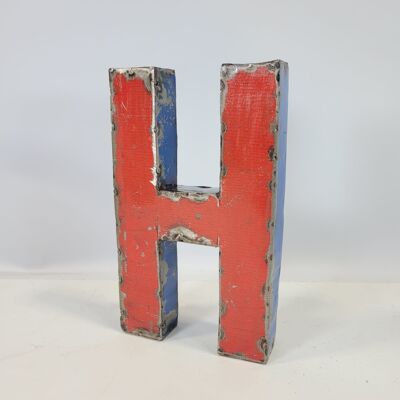 Lettera "H" realizzata con barili di petrolio riciclati | 22 o 50 cm| colori differenti