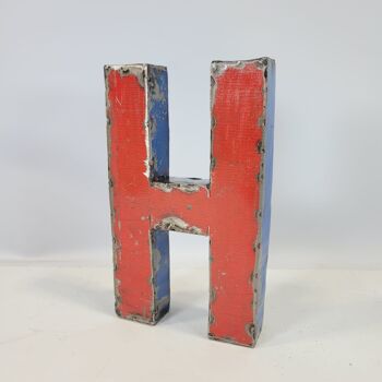 Lettre "H" fabriquée à partir de barils de pétrole recyclés | 22 ou 50 cm | Couleurs différentes 1