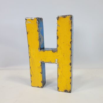 Lettre "H" fabriquée à partir de barils de pétrole recyclés | 22 ou 50 cm | Couleurs différentes 3
