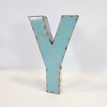 Lettre « Y » fabriquée à partir de barils de pétrole recyclés | 22 ou 50 cm | Couleurs différentes 14