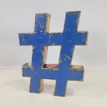 Symbole spécial hashtag "#" diamant fabriqué à partir de barils de pétrole recyclés | 21 ou 35 cm | Couleurs différentes 5