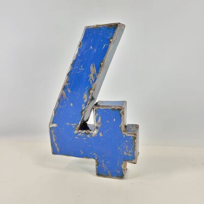 Dígito numérico "4" elaborado a partir de barriles de petróleo reciclados | 22 o 50 cm | Colores diferentes