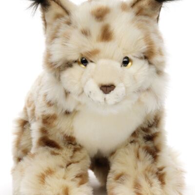 Lynx, sitting - 31 cm (length) - Keywords: forest animal, wild cat, plush, plush toy, stuffed animal, cuddly toy