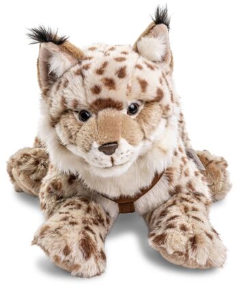 Lynx, couché (avec harnais) - 46 cm (longueur) - Mots clés : animal de la forêt, chat sauvage, peluche, peluche, peluche, peluche 3