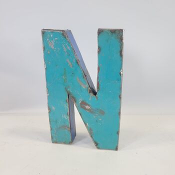 Lettre "N" fabriquée à partir de barils de pétrole recyclés | 22 ou 50 cm | Couleurs différentes 4