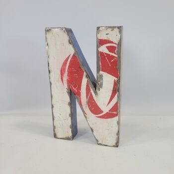 Lettre "N" fabriquée à partir de barils de pétrole recyclés | 22 ou 50 cm | Couleurs différentes 14