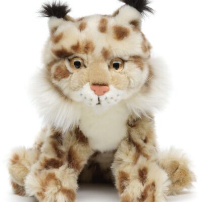 Lince, sentado - 23 cm (altura) - Palabras clave: animal del bosque, gato salvaje, peluche, peluche, peluche, peluche