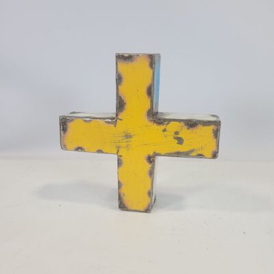 Caractère spécial « + » plus signe fabriqué à partir de fûts de pétrole recyclés | 14 ou 30 cm | Couleurs différentes