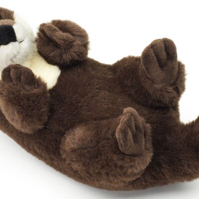 Otter Rückenschwimmer - 'Uni-Toys Eco-Line' - 100 % recyceltes Material - 26 cm (Länge) - Keywords: Waldtier, Wassertier, Plüsch, Plüschtier, Stofftier, Kuscheltier