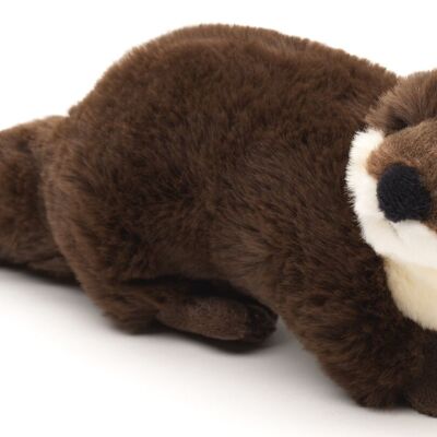 Otter, stehend - 'Uni-Toys Eco-Line' - 100 % recyceltes Material - 25 cm (Länge) - Keywords: Waldtier, Wassertier, Plüsch, Plüschtier, Stofftier, Kuscheltier