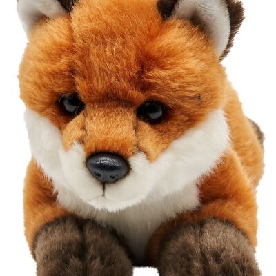 Renard roux, couché - 24 cm (longueur) - Mots clés : animal de la forêt, renard, peluche, peluche, peluche, peluche