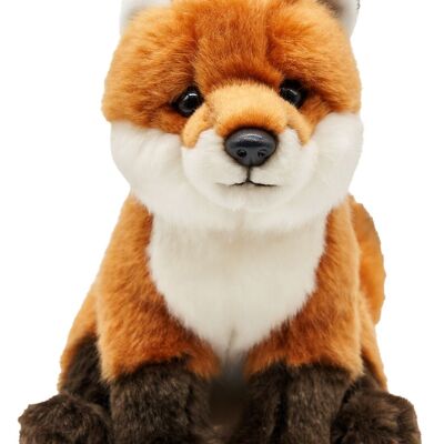 Zorro rojo, sentado - 21 cm (altura) - Palabras clave: animal del bosque, zorro, peluche, peluche, peluche, peluche