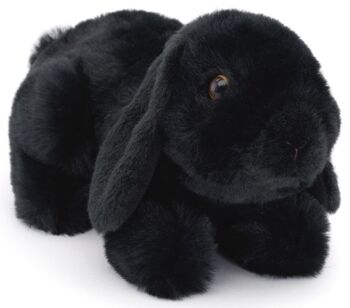 Lapin bélier, couché (noir) - 20 cm (longueur) - Mots clés : animal de la forêt, lièvre, lapin, peluche, peluche, peluche, peluche 1
