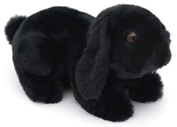 Lapin bélier, couché (noir) - 20 cm (longueur) - Mots clés : animal de la forêt, lièvre, lapin, peluche, peluche, peluche, peluche 2