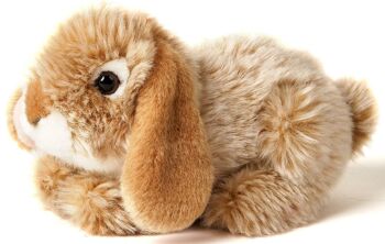Lapin bélier, couché (beige) - 18 cm (longueur) - Mots clés : animal de la forêt, lièvre, lapin, peluche, peluche, peluche, doudou 2