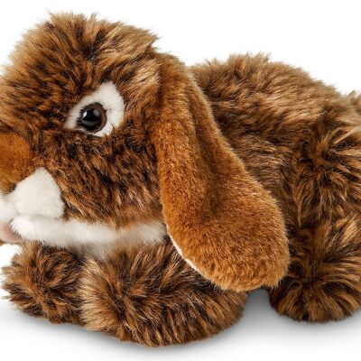 Ram rabbit, lying (brown) - 18 cm (length) - Keywords: forest animal, hare, rabbit, plush, plush toy, stuffed animal, cuddly toy