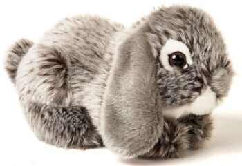 Lapin bélier, couché (gris) - 18 cm (longueur) - Mots clés : animal de la forêt, lièvre, lapin, peluche, peluche, peluche, peluche 1