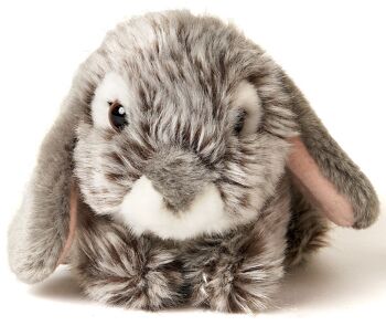 Lapin bélier, couché (gris) - 18 cm (longueur) - Mots clés : animal de la forêt, lièvre, lapin, peluche, peluche, peluche, peluche 3