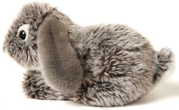 Lapin bélier, couché (gris) - 18 cm (longueur) - Mots clés : animal de la forêt, lièvre, lapin, peluche, peluche, peluche, peluche 4