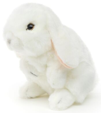 Lapin bélier, debout (blanc) - 18 cm (hauteur) - Mots clés : animal de la forêt, lièvre, lapin, peluche, peluche, peluche, doudou 1