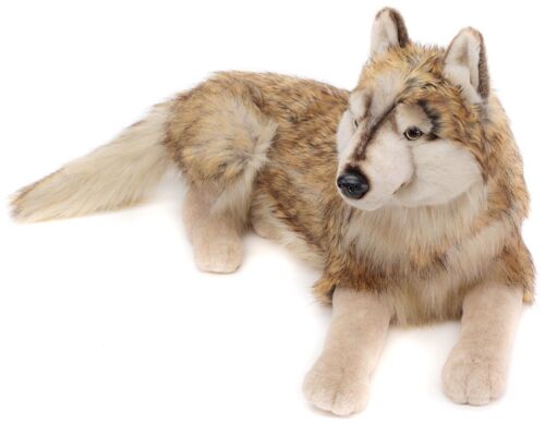 Wolf, liegend - 100 cm (Länge) - Keywords: Waldtier, Plüsch, Plüschtier, Stofftier, Kuscheltier