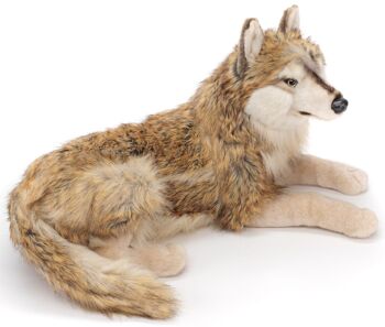 Loup couché - 100 cm (longueur) - Mots clés : animal de la forêt, peluche, peluche, peluche, peluche 3