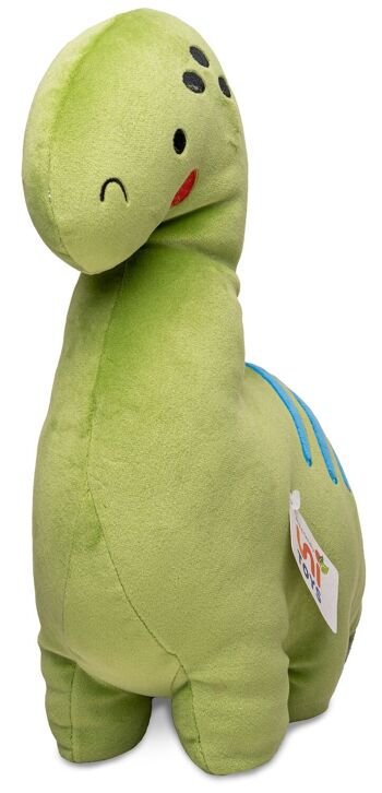 Oreiller en peluche - vert dinosaure - ultra doux - 38 cm (longueur) - Mots clés : oreiller décoratif, dino, peluche, peluche, doudou 2