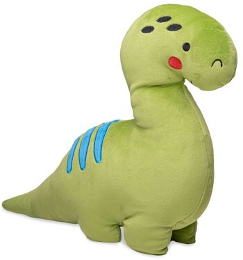 Oreiller en peluche - vert dinosaure - ultra doux - 38 cm (longueur) - Mots clés : oreiller décoratif, dino, peluche, peluche, doudou 3