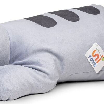 Almohada de felpa - gato gris - ultra suave - 55 cm (largo) - Palabras clave: almohada decorativa, peluche, peluche, peluche