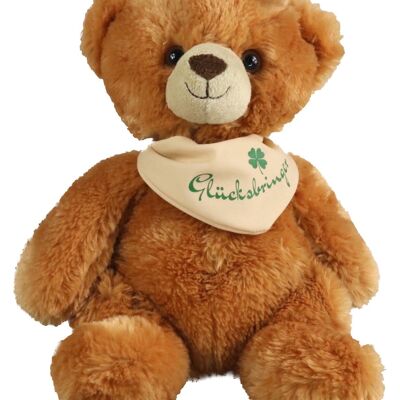 Teddy mit Halstuch 'Glücksbringer' - 25 cm (Höhe) - Keywords: Teddybär, Plüsch, Plüschtier, Stofftier, Kuscheltier