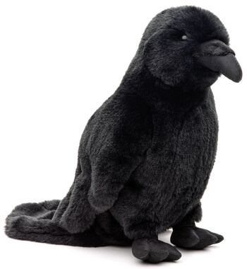 Corbeau noir - 23 cm (hauteur) - Mots clés : oiseau, oiseau de jardin, peluche, peluche, peluche, peluche 1