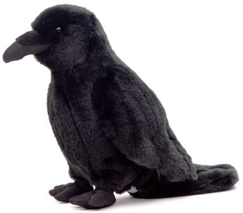 Corbeau noir - 23 cm (hauteur) - Mots clés : oiseau, oiseau de jardin, peluche, peluche, peluche, peluche 4