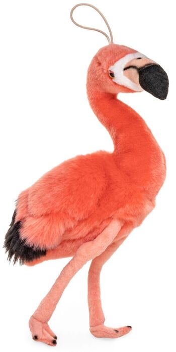Flamant rose, avec boucle - 19 cm (hauteur) - Mots clés : oiseau, animal sauvage exotique, peluche, peluche, peluche, doudou 1