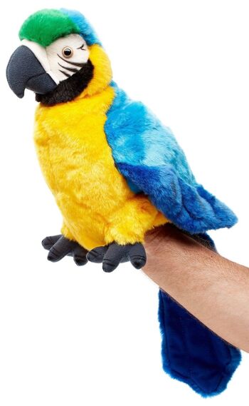 Perroquet marionnette, avec tête rotative - 26 cm (hauteur) - Mots clés : oiseau, ara, animal sauvage exotique, peluche, peluche, peluche, peluche 1