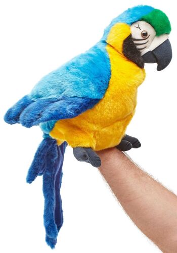 Perroquet marionnette, avec tête rotative - 26 cm (hauteur) - Mots clés : oiseau, ara, animal sauvage exotique, peluche, peluche, peluche, peluche 2