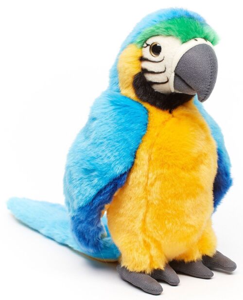 Papagei (blau) - 24 cm (Höhe) - Keywords: Vogel, Ara, exotisches Wildtier, Plüsch, Plüschtier, Stofftier, Kuscheltier