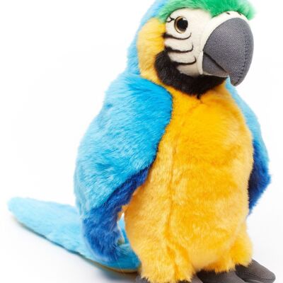 Pappagallo (blu) - 24 cm (altezza) - Parole chiave: uccello, ara, animale selvatico esotico, peluche, peluche, peluche, peluche