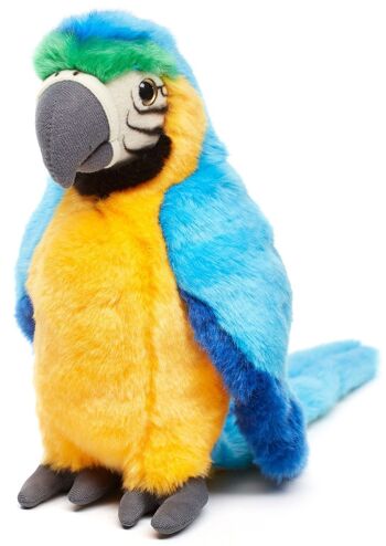 Perroquet (bleu) - 24 cm (hauteur) - Mots clés : oiseau, ara, animal sauvage exotique, peluche, peluche, peluche, peluche 2