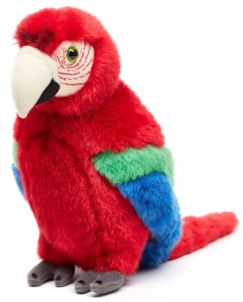 Perroquet (rouge) - 24 cm (hauteur) - Mots clés : oiseau, ara, animal sauvage exotique, peluche, peluche, peluche, peluche 1