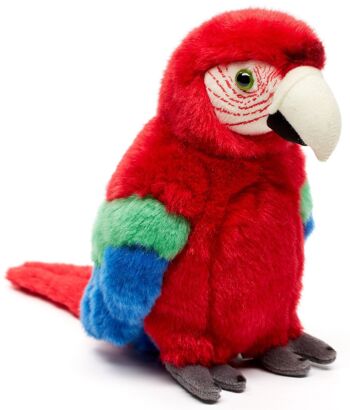 Perroquet (rouge) - 24 cm (hauteur) - Mots clés : oiseau, ara, animal sauvage exotique, peluche, peluche, peluche, peluche 2