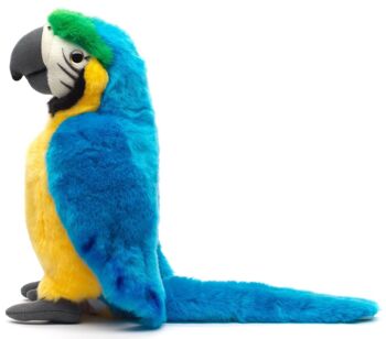 Perroquet (bleu) - 28 cm (hauteur) - Mots clés : oiseau, ara, animal sauvage exotique, peluche, peluche, peluche, peluche 3