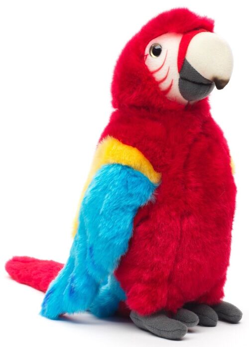 Papagei (rot) - 28 cm (Höhe) - Keywords: Vogel, Ara, exotisches Wildtier, Plüsch, Plüschtier, Stofftier, Kuscheltier
